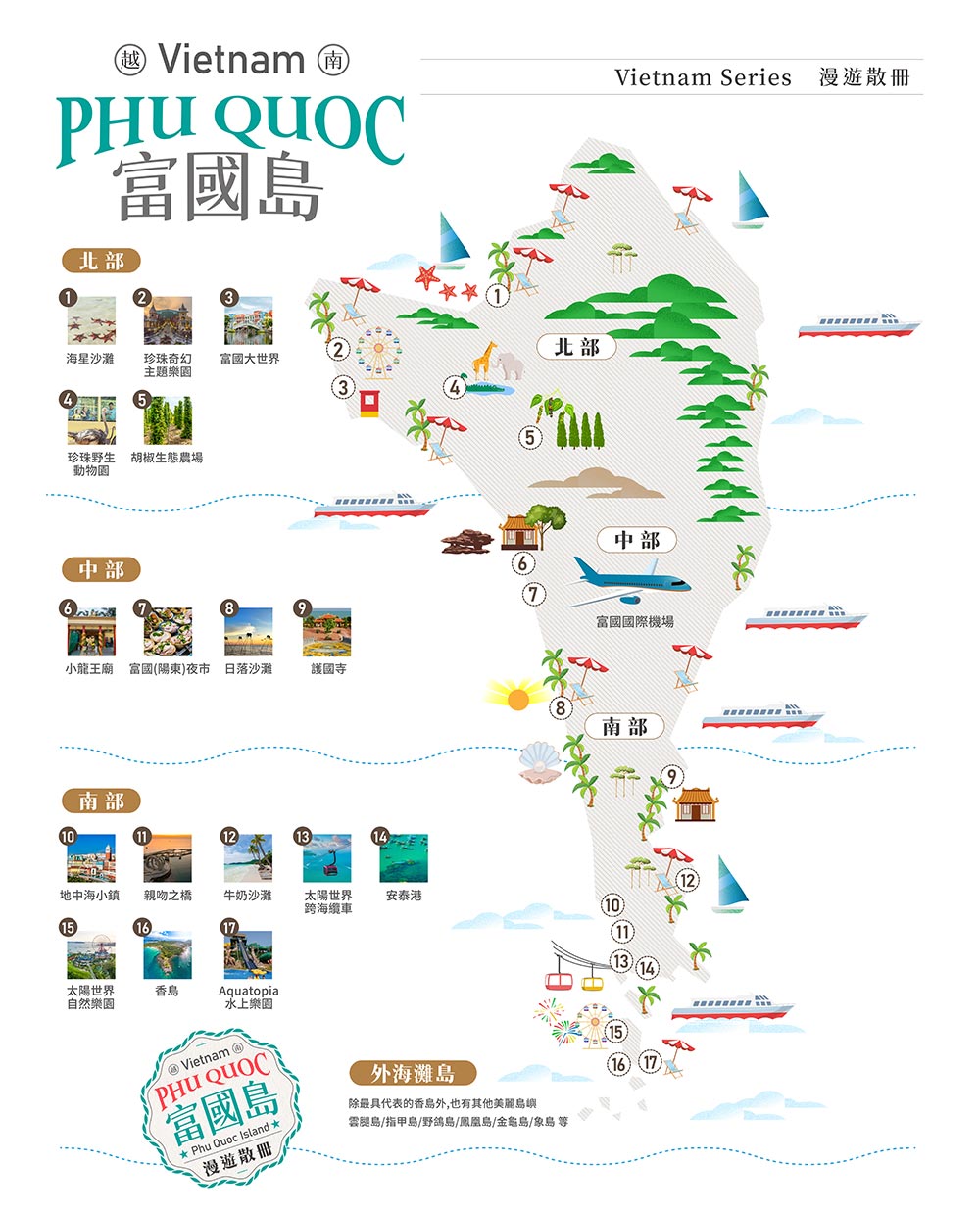 富國島旅遊景點地圖
